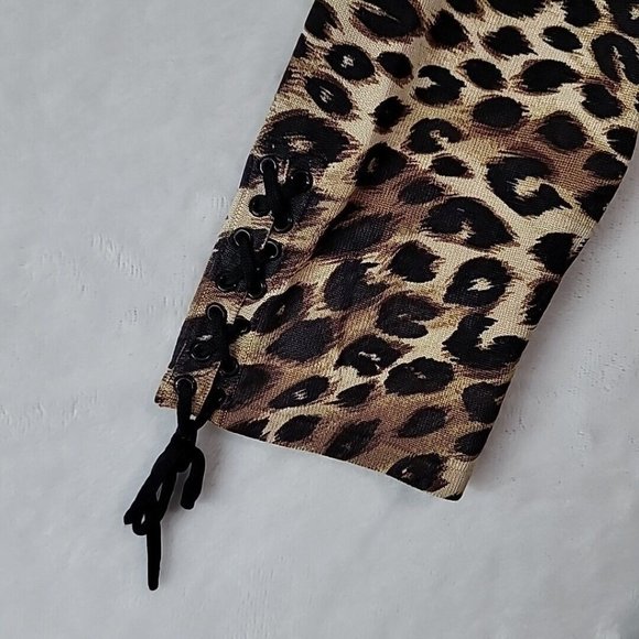 August Silk Knit Leopard Print Top 3/4 Sleeve Silk Blend Women's Size L VTG - Picture 4 of 13